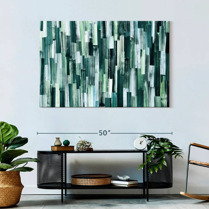 Avery Emerald Brushstrokes, 32" H x 48" W