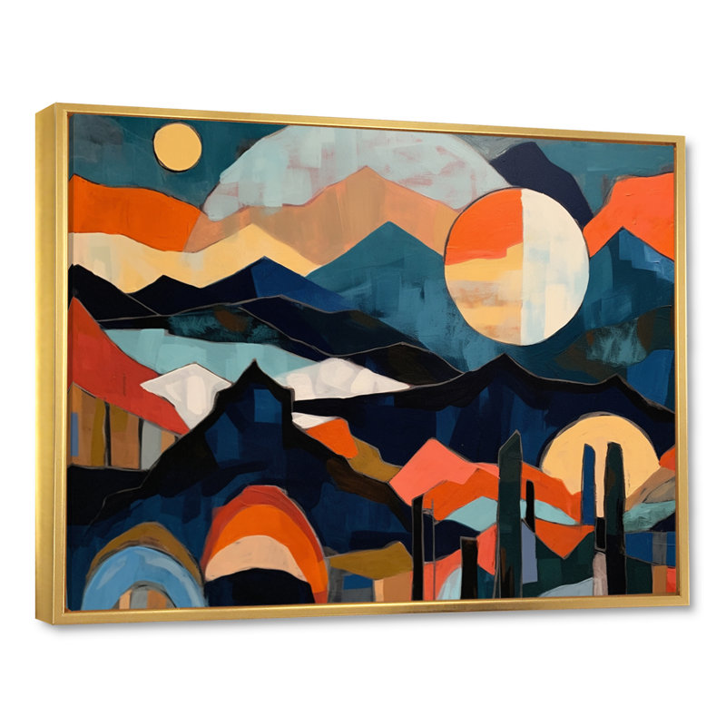 Mid Century Perspectives III - impression, H 12 po x l 20 po x P 1 po, Cadre flottant doré
