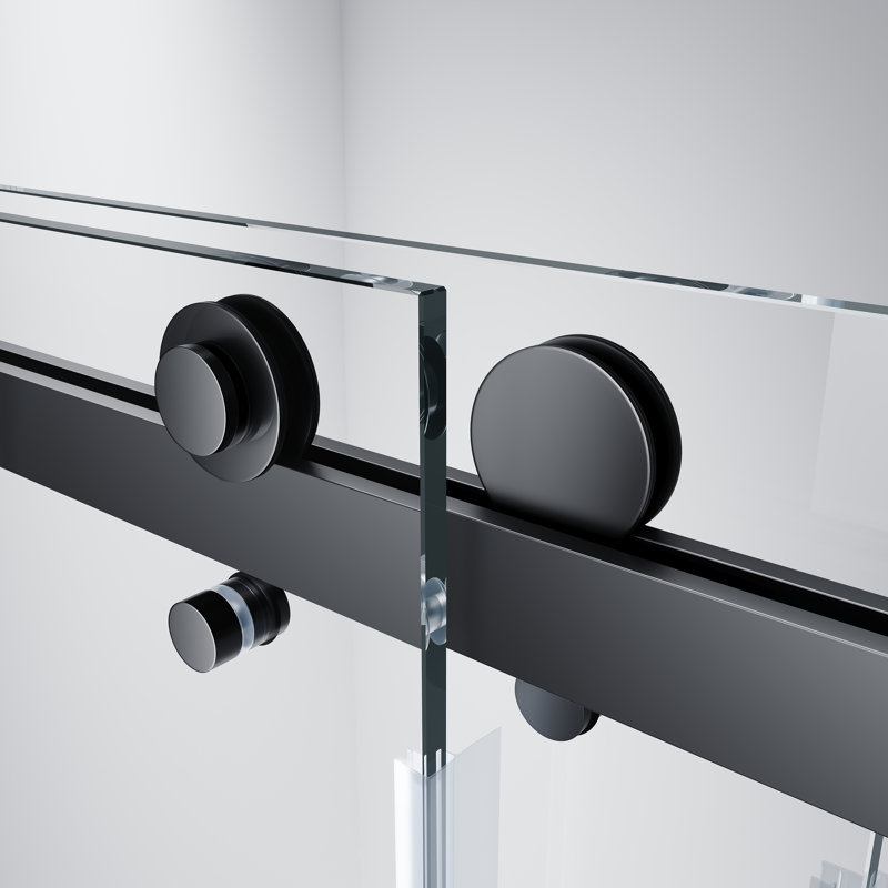 46" - 49" W x 76" H Double Sliding Frameless Shower Door, Black