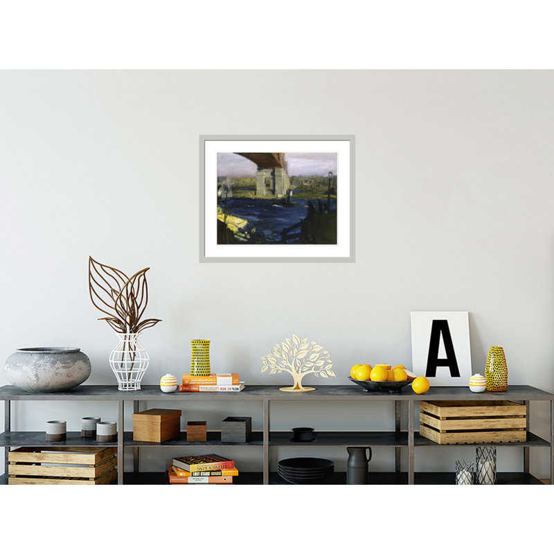 The Bridge Blackwells Island by George Wesley Bellows -Framed Giclee Print, 23.5" H x 28.74" W