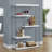 Cilombo 5 Tier Bookcase with 4 Zig-Zag Shelves in Glass/White, 58.55" H X 35.77" W X 11.96" D