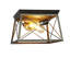  Farmhouse-Style Two-Toned 2 Light Ceiling Flush Fixture 12" Wide