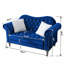 Causeuse Chesterfield de 66,5 po, canapé capitonné en velours avec accoudoirs roulés et garniture cloutée, bleu-115948909