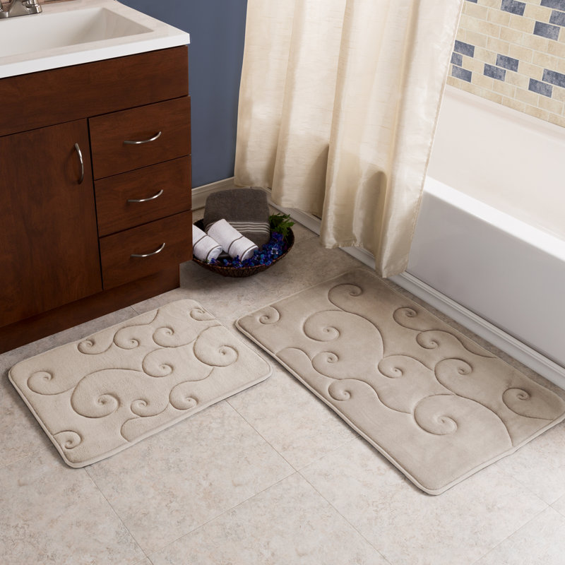 Ensemble de 2 tapis de bain en mousse viscoélastique Lavish Home, taupe, Taupe