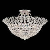 Rivendell 6 Light 20In X 13.5In Semi-Flush Mount In Antique Silver And Radiance Crystal