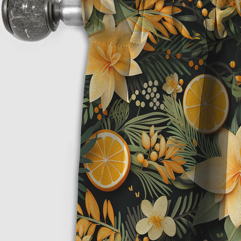 Motif tropical Mango Tango - Rideau floral - Rideau occultant floral - 1 panneau, L 52 po x L 95 po