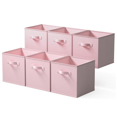 11 Inch Cube Storage Bins,6-Pack Storage Cube Organizer for Shelves,Closet,Pink