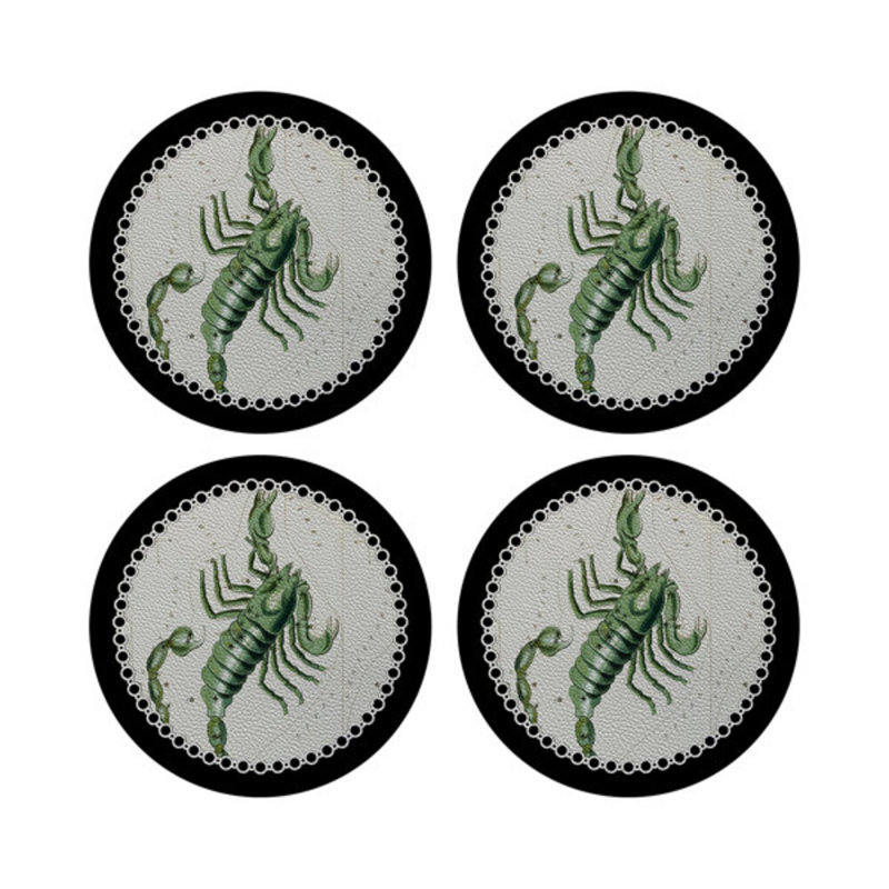 Sous-verres Zodiac Scorpio, Noir