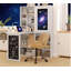 Bureau convertible pliable, bureau d'ordinateur mural avec beaucoup de rangement et tableau d'écriture-1187375505