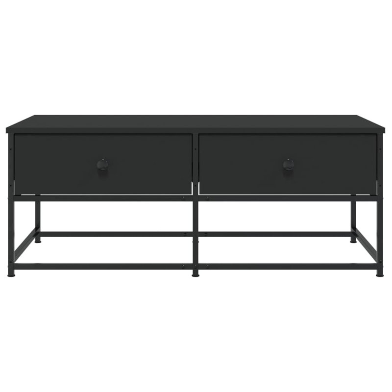 Four Leg Coffee Table with Storage, Black