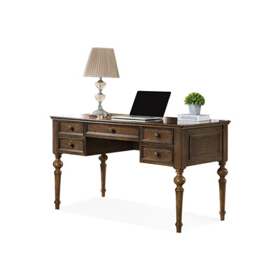 Bureau rectangulaire avec 5 tiroirs Brownness