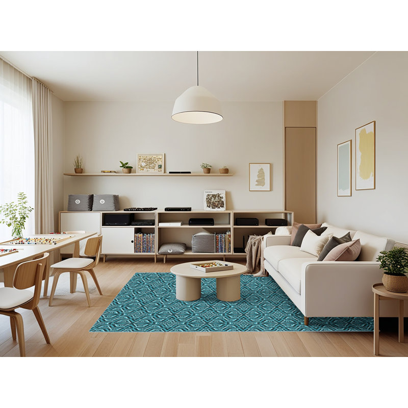 Geometric Indoor Rug, Rectangle 7' x 9'