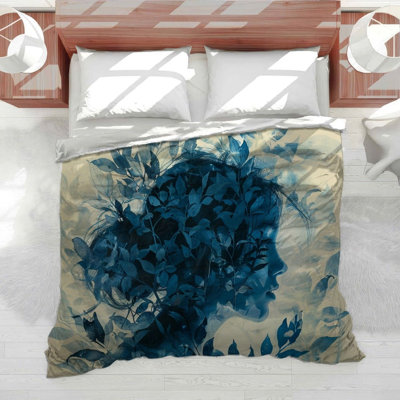 Woman Nature Portrait Cotton Blend Comforter