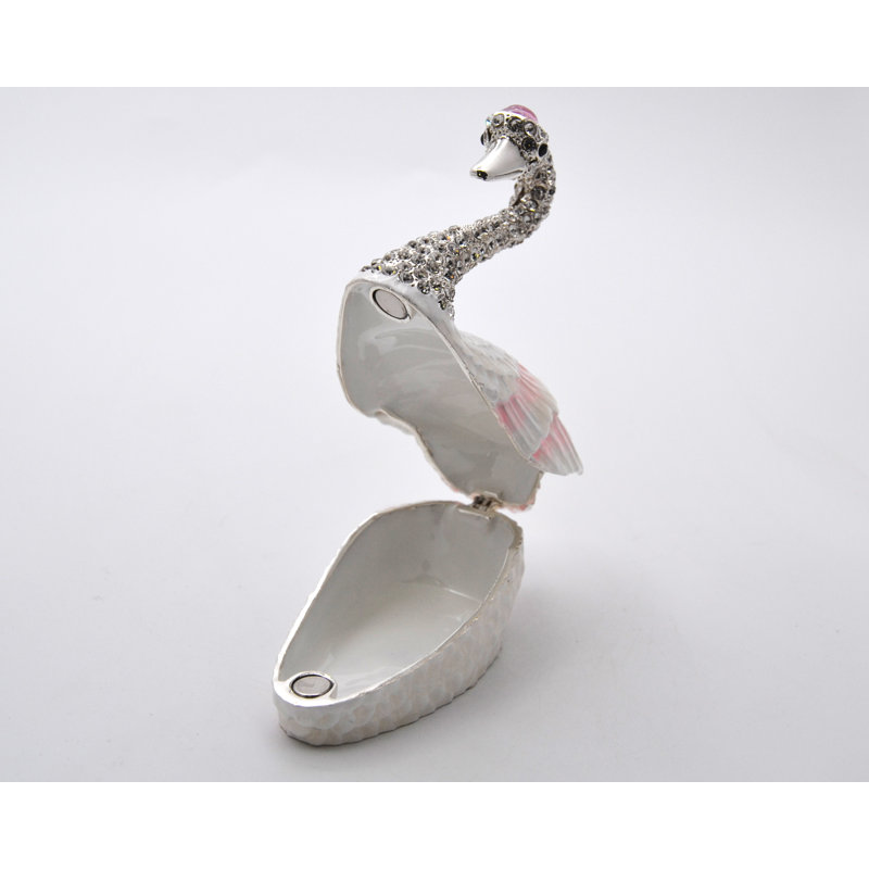 Boîte à bijoux avec gros bijoux Swan avec cristaux autrichiens
