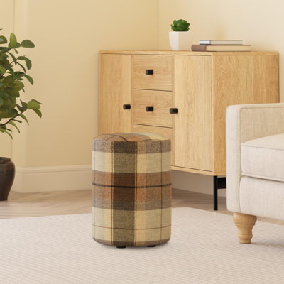 Tartan Fabric Round Stools Tartan