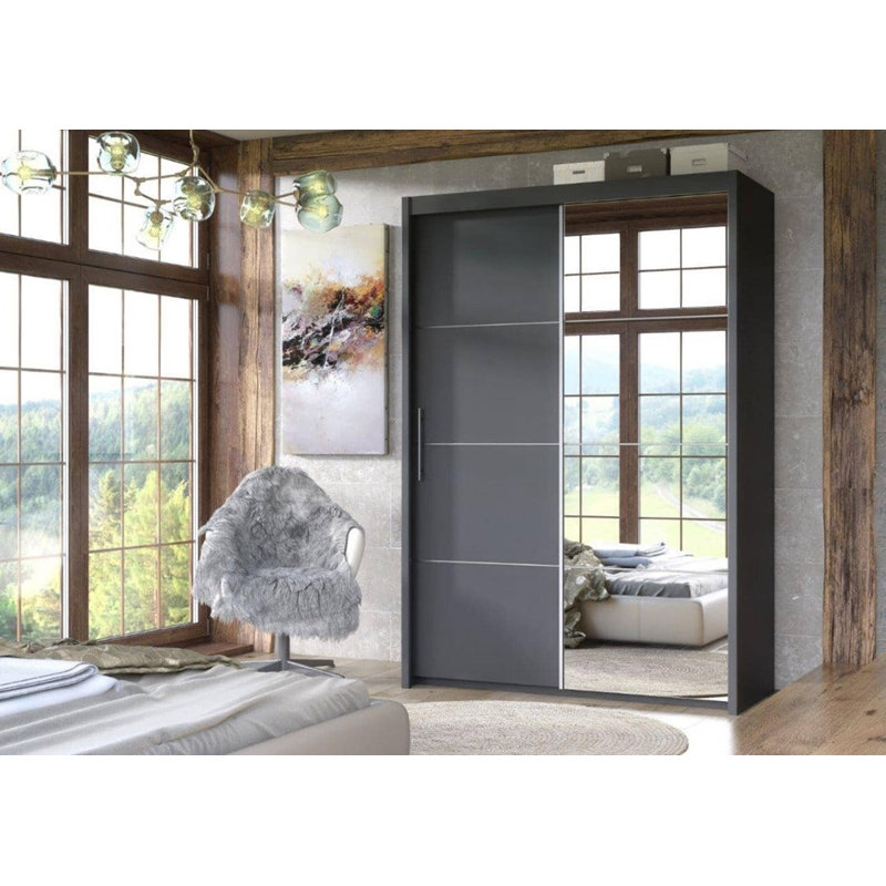 Trotta 2 Door Wardrobe, Graphite Matt