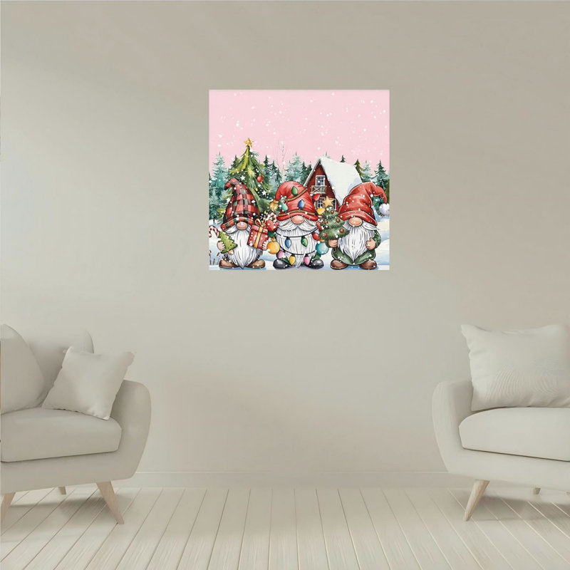 Art mural en toile rose sans cadre 16 po x 16 po, Rose