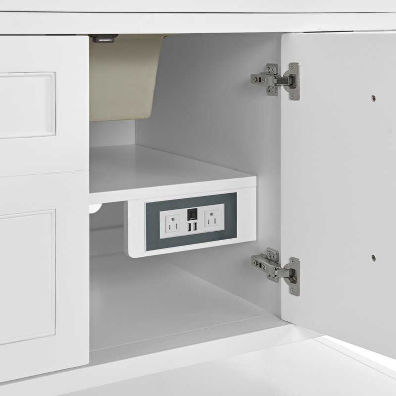 Breckenridge 60'' W Single Vanity, Single Hole, Bright White, White Zeus