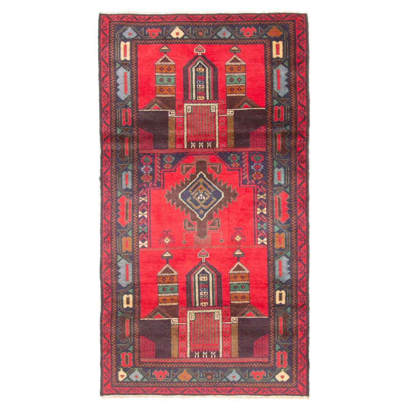 Tapis rouge Teimani 3 pi 5 po x 6 pi 5 po