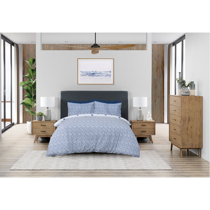 Waite Polyester Duvet Cover Set with Pillowcases, Super King Duvet Cover + 2 Standard Pillowcases