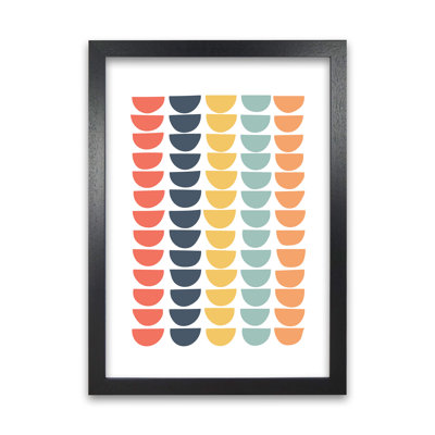 Retro Multicolour Half Circles Original - Print