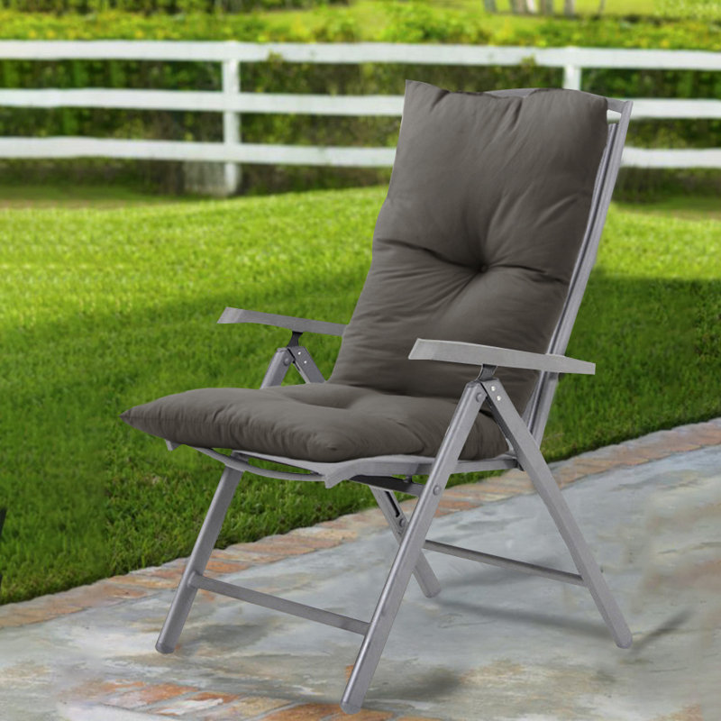 Garden Bench Seat and Back Cushion, 10cm H x 120cm L x 40cm W, Dark Grey
