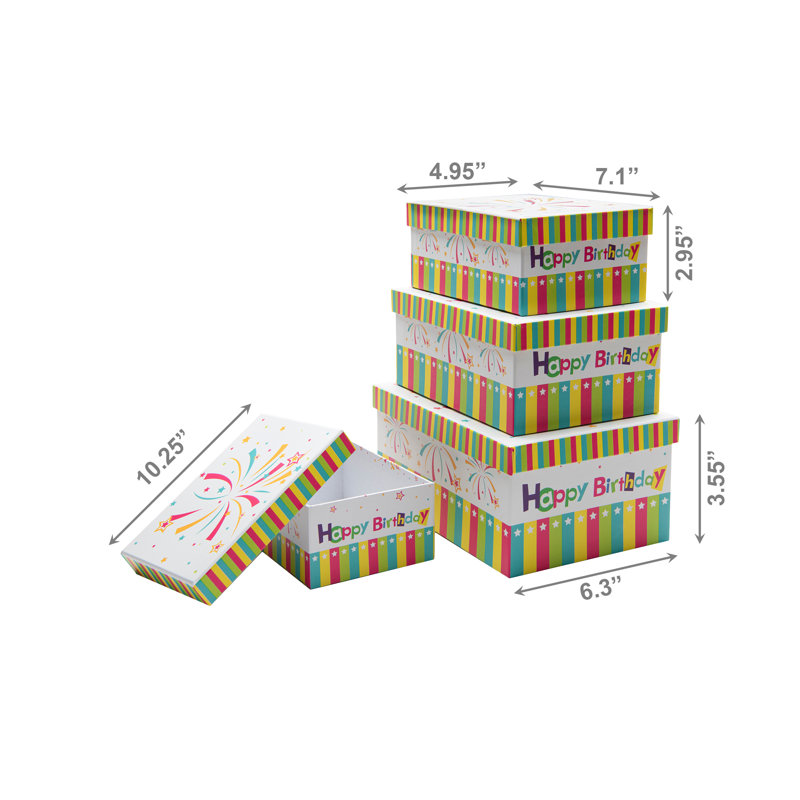Haight S/4 Rect. Nesting Boxes Happy Birthday