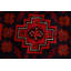 Tapis décoratif en laine noué à la main de conception unique New Age Balouch rouge/Ivoire 3 pi 5 po x 6 pi 1 po