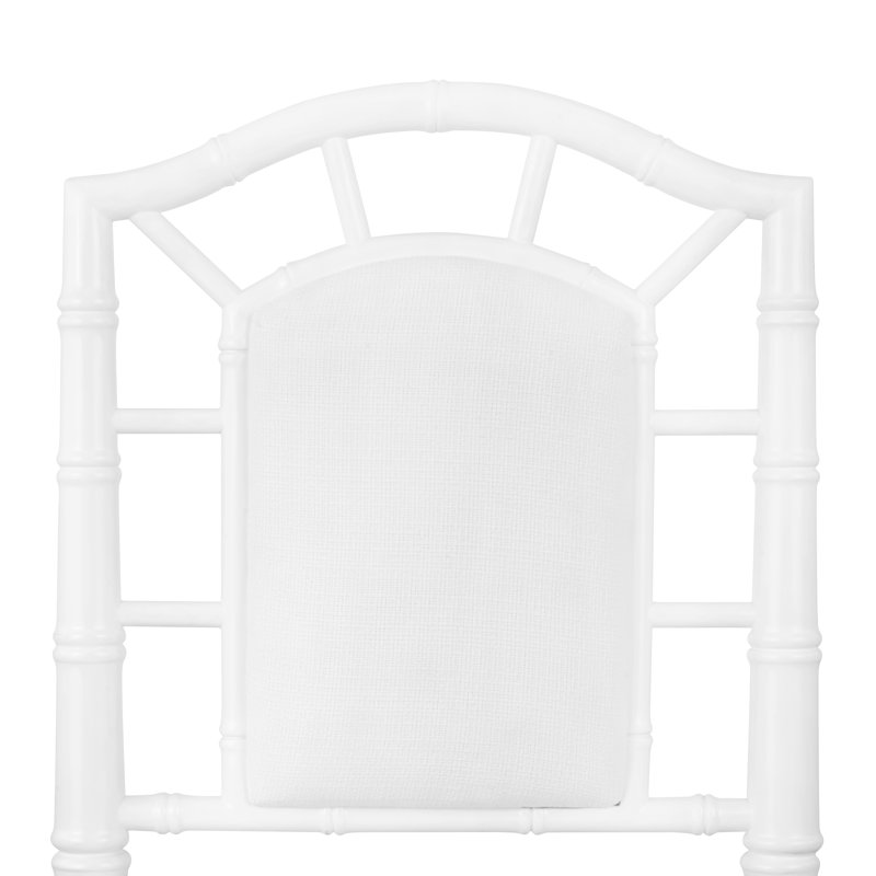 Delia Upholstered Stool with Solid Wood Frame, Vanilla
