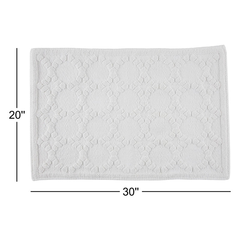 Clean Design Home Anti-Allergen 100% Cotton Savoy Geometric Non Slip Back Bath Rug
