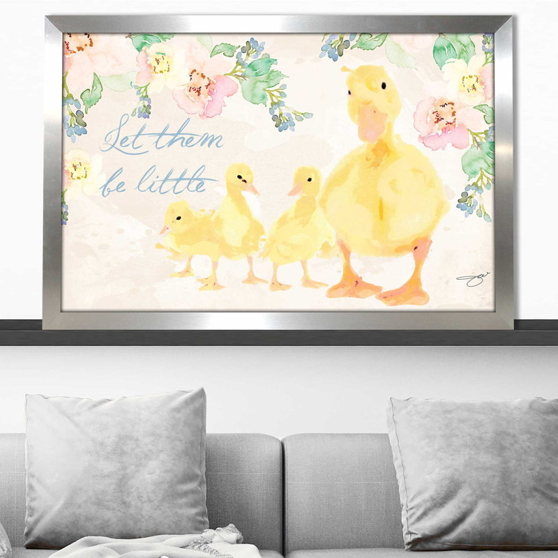 Let Them Be Little (Horizontal) par By Jodi - impression, Encadrement argenté, H 27,5 po x l 39,5 po x P 0,75 po