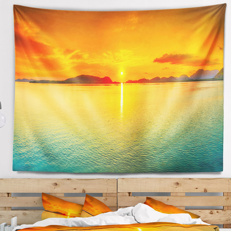 Photographie sunset panorama tapisserie, H 32 po x l 39 po
