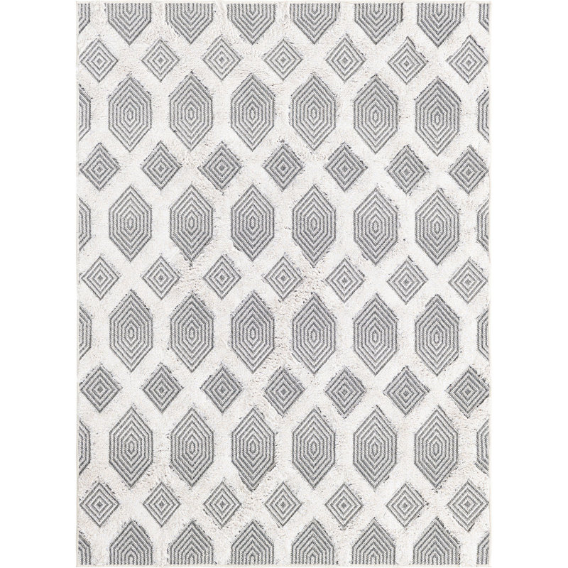 Eiryn Cotton Abstract Indoor Rug, Rectangle 4'5" x 6'
