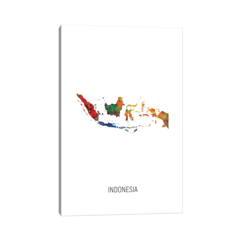 MTO2975-Carte de l'Indonesie, H 26 po x l 18 po x 1,5 po