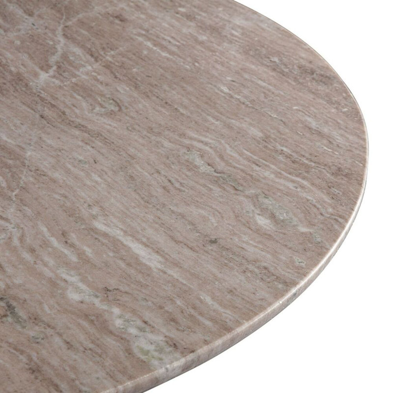 Palm Springs Round Marble Dining Table, Brown