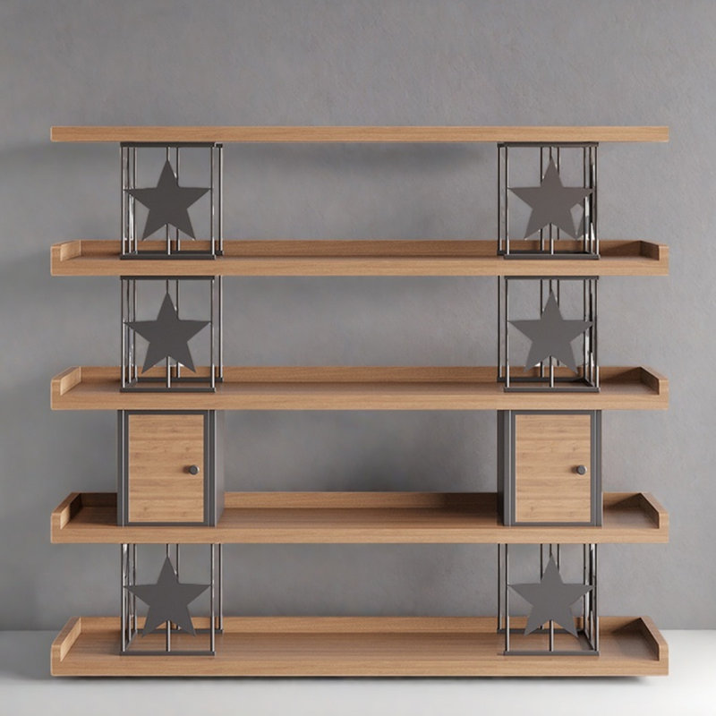Useful and good-looking bookcase, Dark Brown/Black, (5 Shelves) 57"H x 62.9"W x 13.7"D