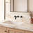 Wall Bathroom Faucet 3 Hole,Bathroom Sink Faucet with Drain Assembly, Matte Black-115761265