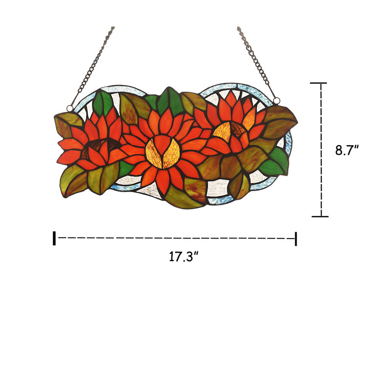 Panneau de fenêtre en verre dahlia tiffany