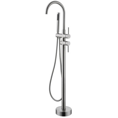 Robinet de baignoire avec bec pivotant à 360 degrés et accessoire de douche portatif rotatif autoportant