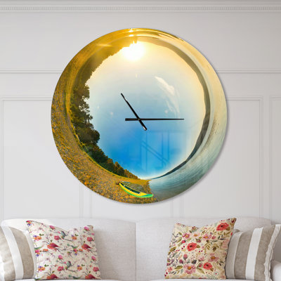 Kayak sur la rivière de la Petite Planète - Horloge murale moderne