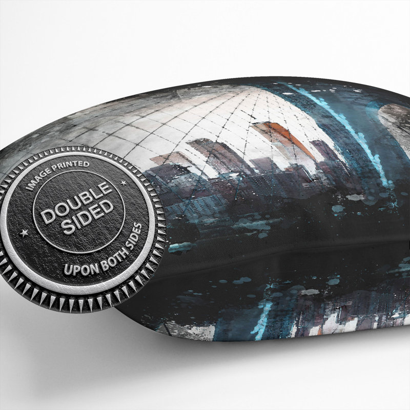 Brooklyn Bridge & New York Skyline Cushion with Filling, 55cm H x 55cm W x 20cm D