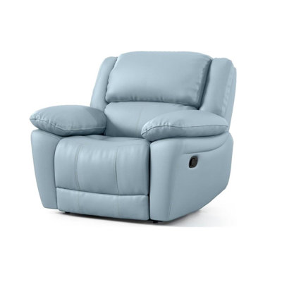 38.4" W Transitional Recliner Chair, Powder Blue