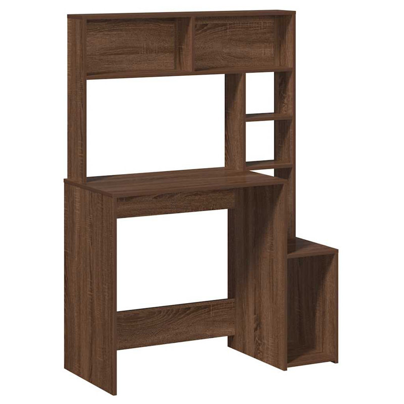Baldomero Computer Desk, Brown Oak