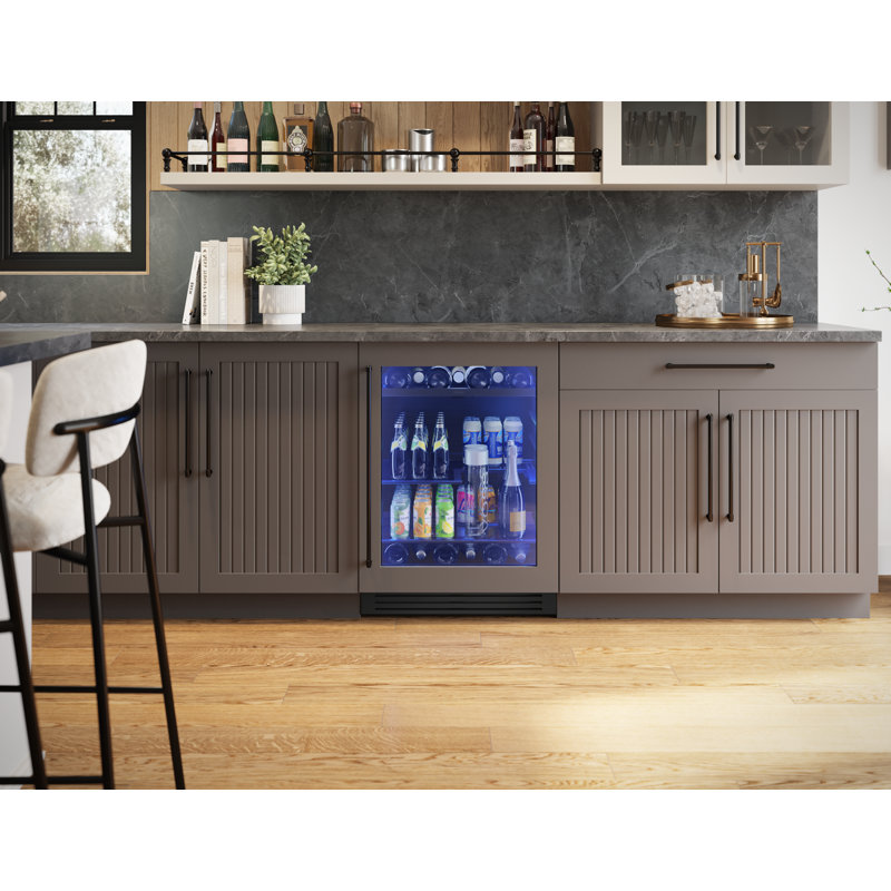 Presrv 24 in. 7-Bottle and 108-Can Single Zone Panel-Ready Beverage Cooler