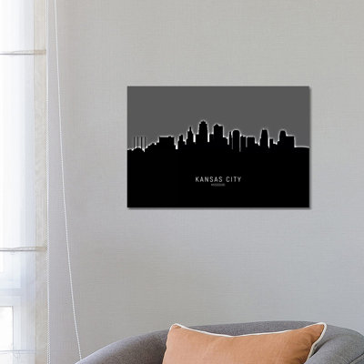«Kansas City Missouri Skyline» par Michael Tompsett, impression sur toile tendue