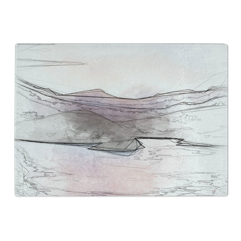 Tempered Glass Calm Lake Chopping Board, 28.5 cm x 39 cm