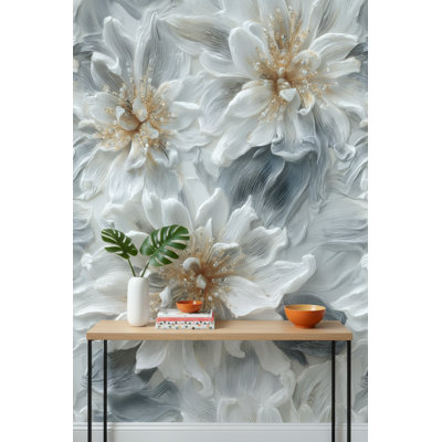 Floral Wallpaper Textured Modern Decorative Mural