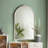 Arched Wall Mirror, French Country Style Decorative Mirror with Floral Carved Top, Vintage Romantic Accent Mirror for Bedroom, Living Room, Entryway
