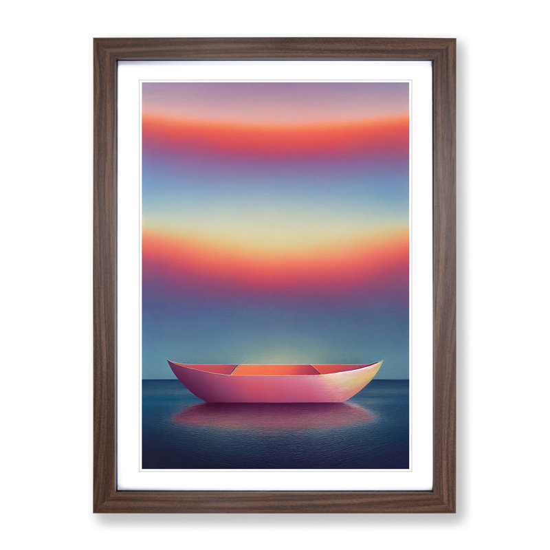 Dreamy Boat - Framed Print, 64cm H x 46cm W x 2cm D, Brown Framed
