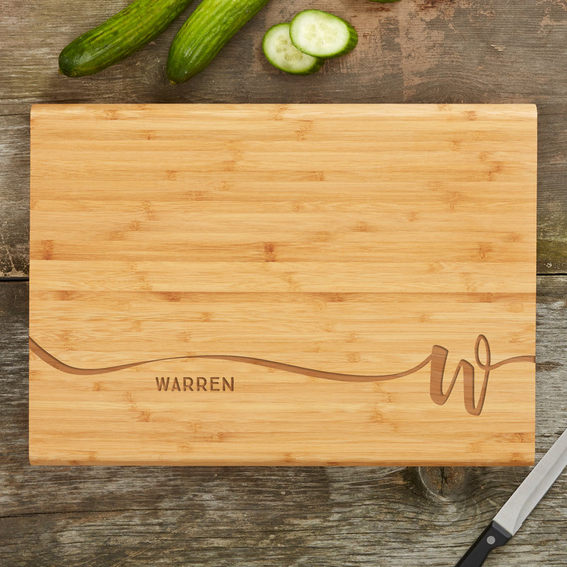 Script Initial Personalized 10X14 Bamboo Cutting Board, 14' W x 18" L